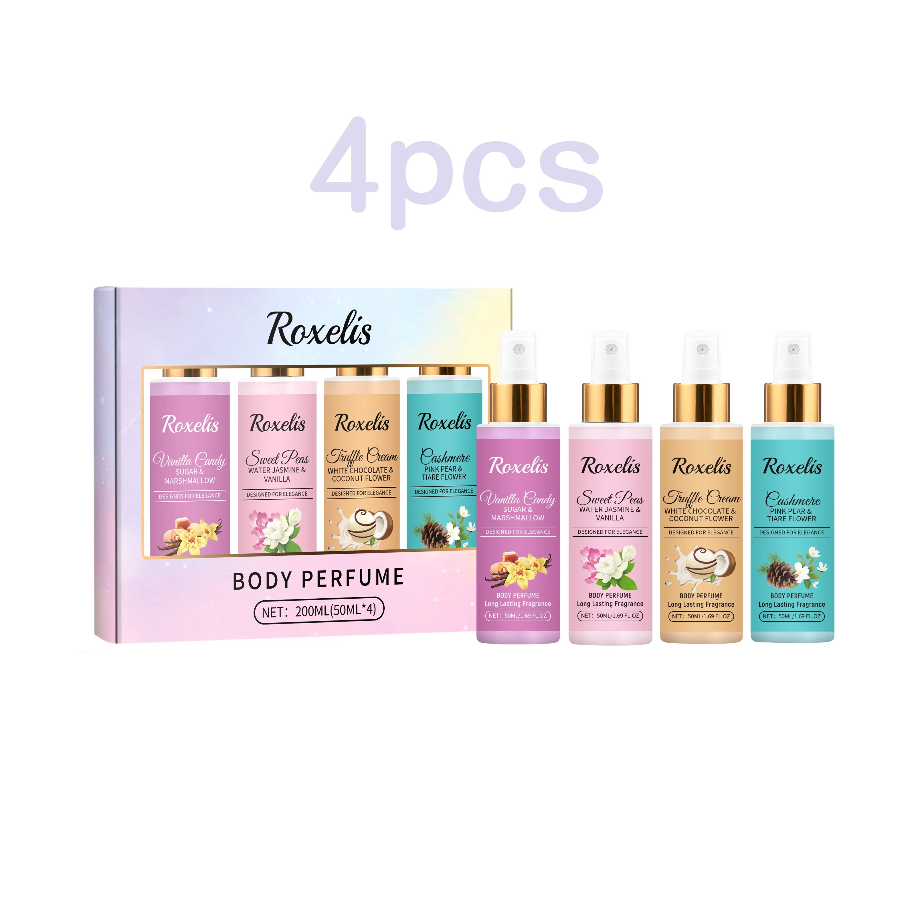 Roxelis 1set Body Fragrance Perfume Spray Set Long Lasting Freshing Fruit Scent Daily