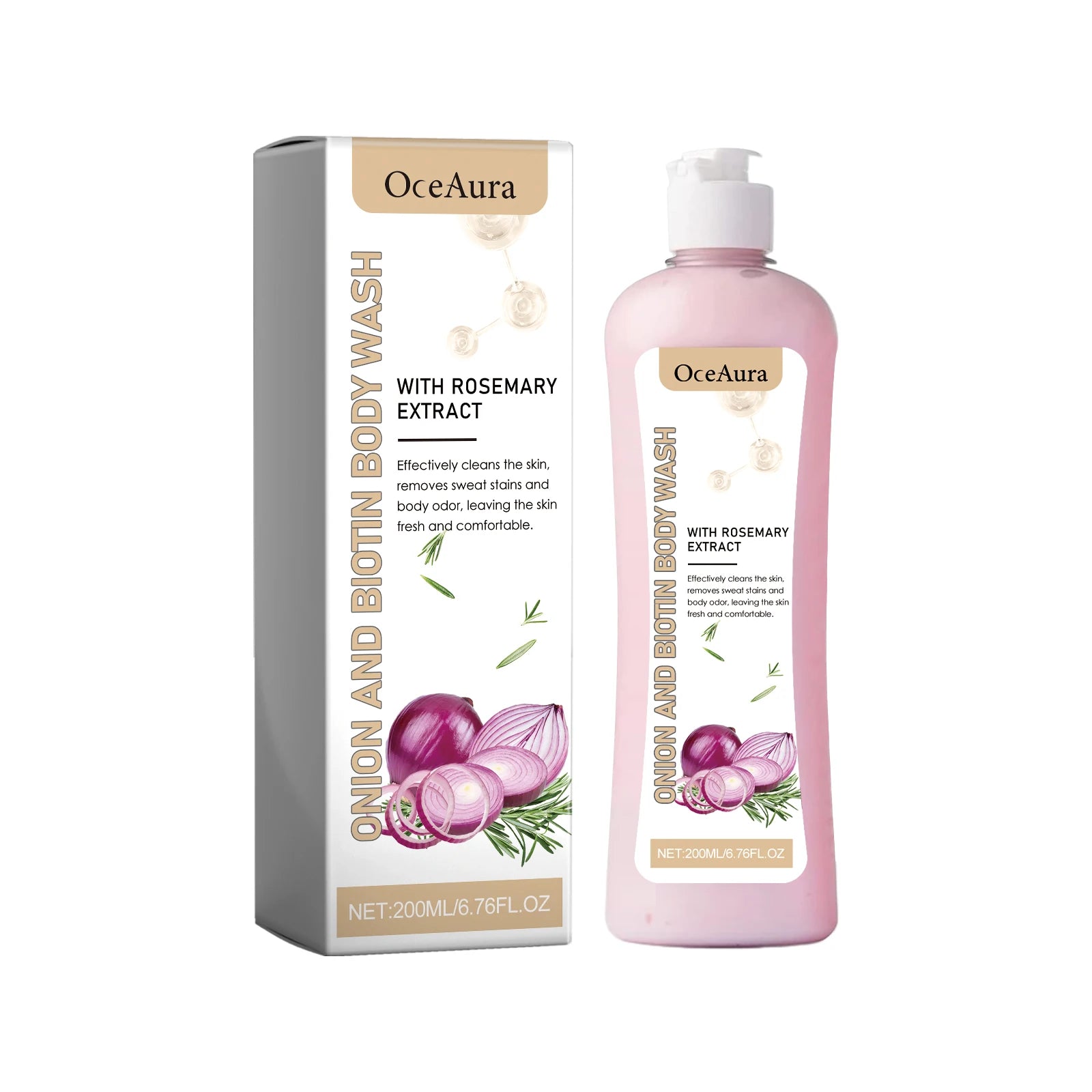 Oceaura Rosemary Body Wash Gel Reduce Dryness Moisturizing Skin Eliminates Sweaty Odors Exfoliating Body Skin Shower Gel