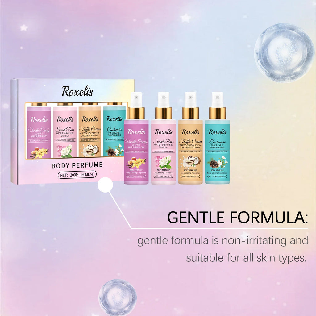 Roxelis 1set Body Fragrance Perfume Spray Set Long Lasting Freshing Fruit Scent Daily
