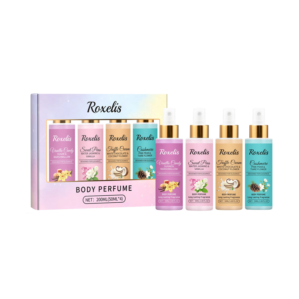 Roxelis 1set Body Fragrance Perfume Spray Set Long Lasting Freshing Fruit Scent Daily