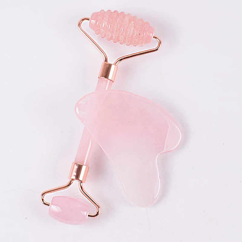 Face Care Massage Roller Natural Rose Quartz