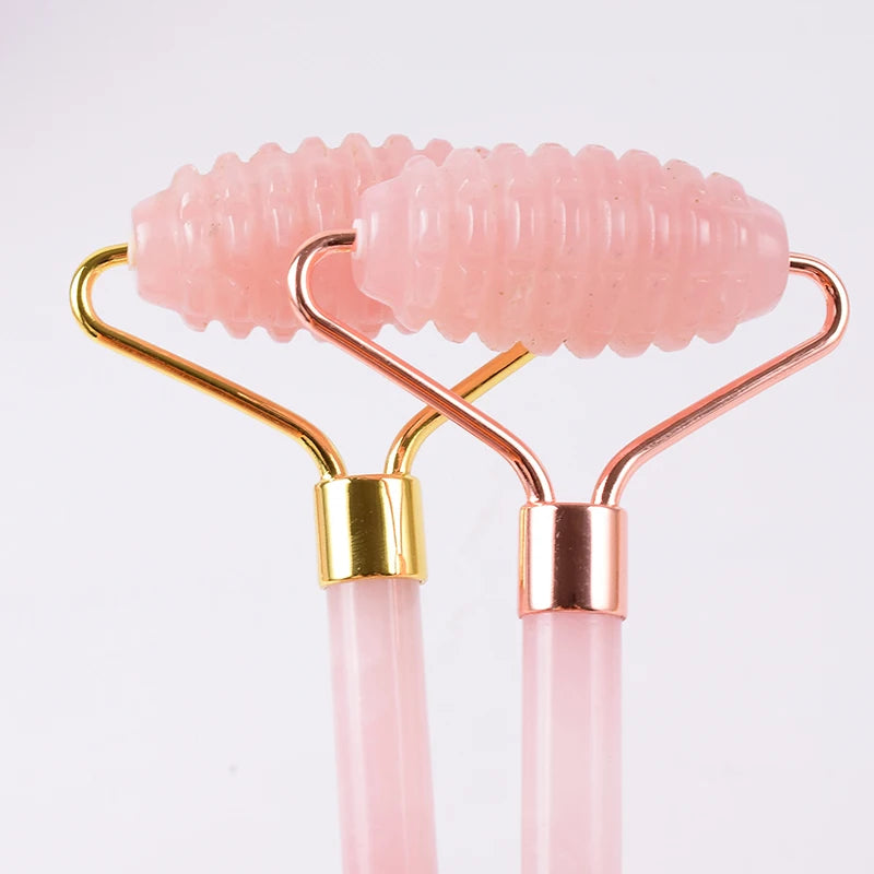 Face Care Massage Roller Natural Rose Quartz