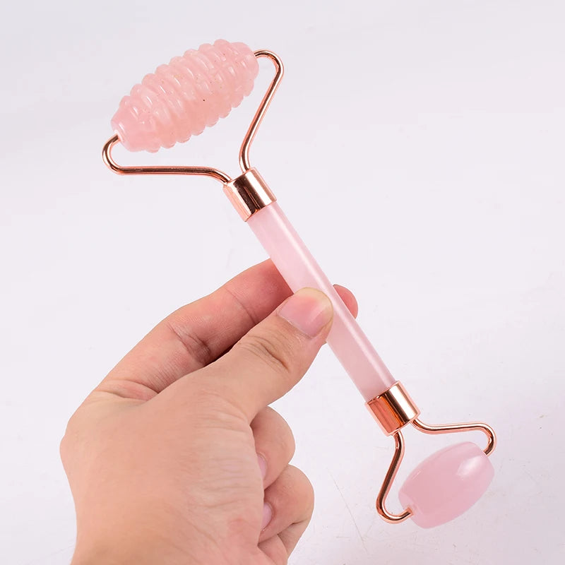 Face Care Massage Roller Natural Rose Quartz