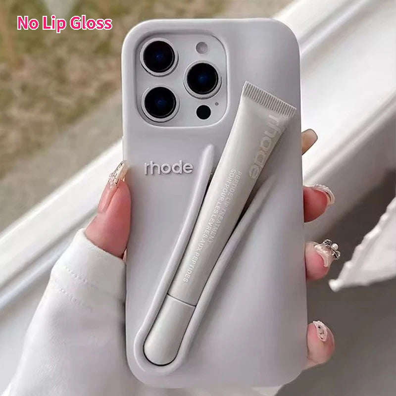 Rhode No Lip Gloss Case for IPhone 17 ProMax Air 11 12 13 14 15 16 Pro Max Plus Lemontini Espresso Ribbon Toast Rose Phone Cover
