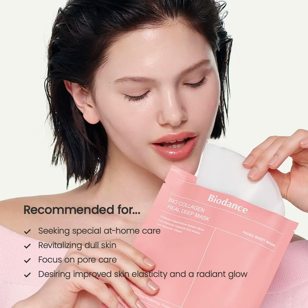 BIODANCE Bio-Collagen Real Deep Mask, Hydrating Overnight Hydrogel Mask, Pore Minimizing, Elasticity Improvement Korean skincare