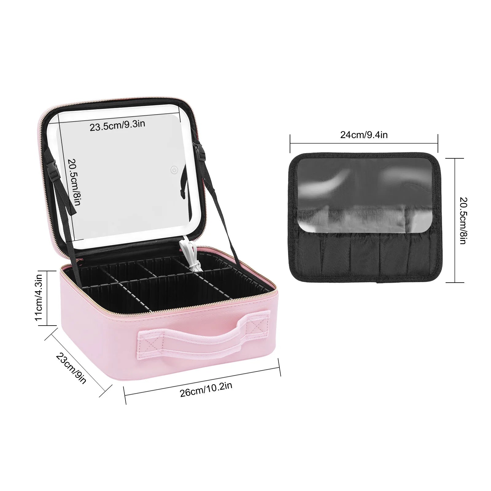 Makeup Train Case with Large Lighted Organizer Storage