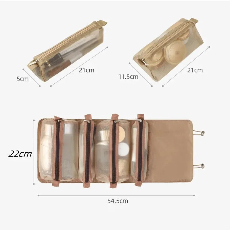 Detachable Cosmetic Bag Portable  Folding  Cosmetics Storage Toiletry Bag