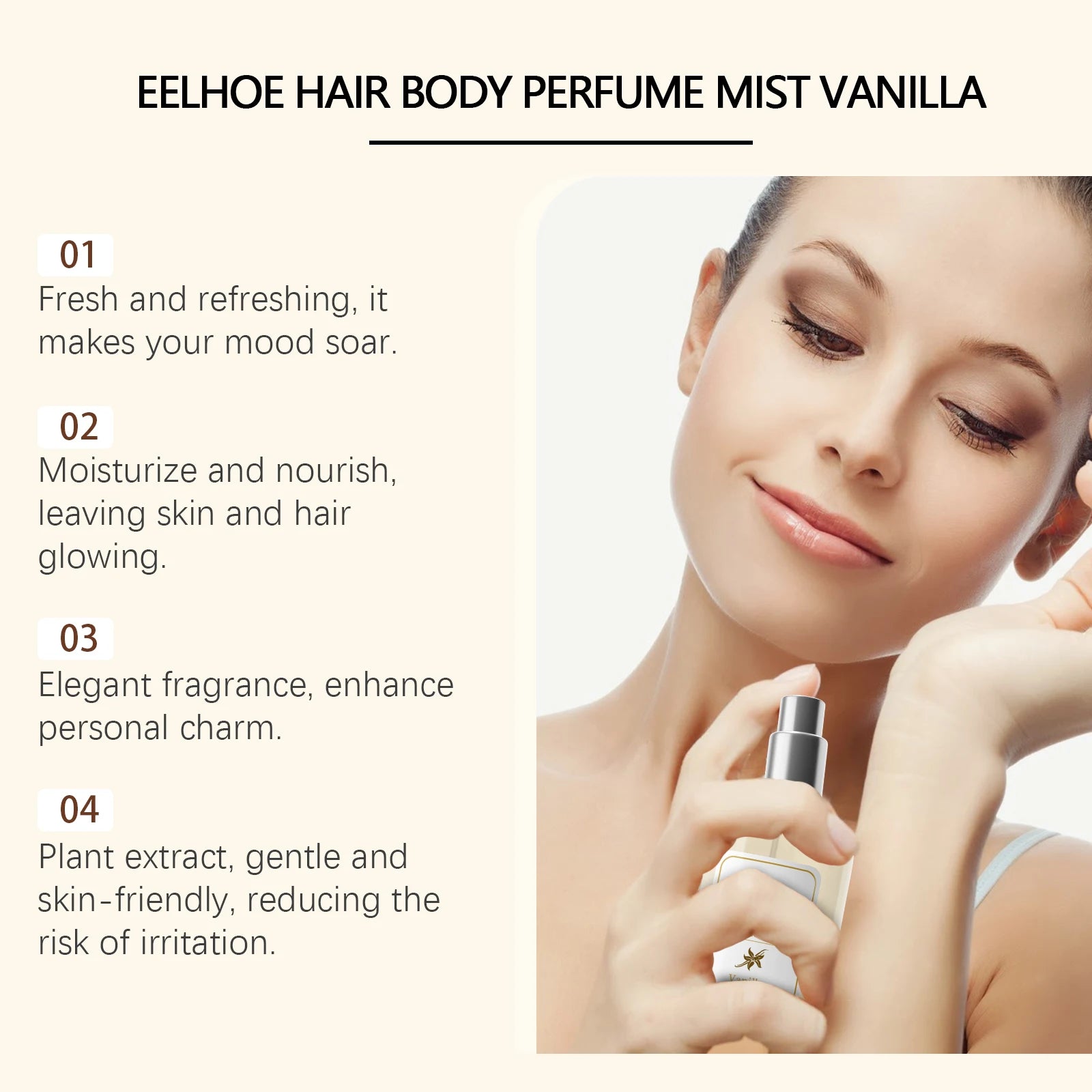 Vanilla Body Perfume Mist Fresh Natural