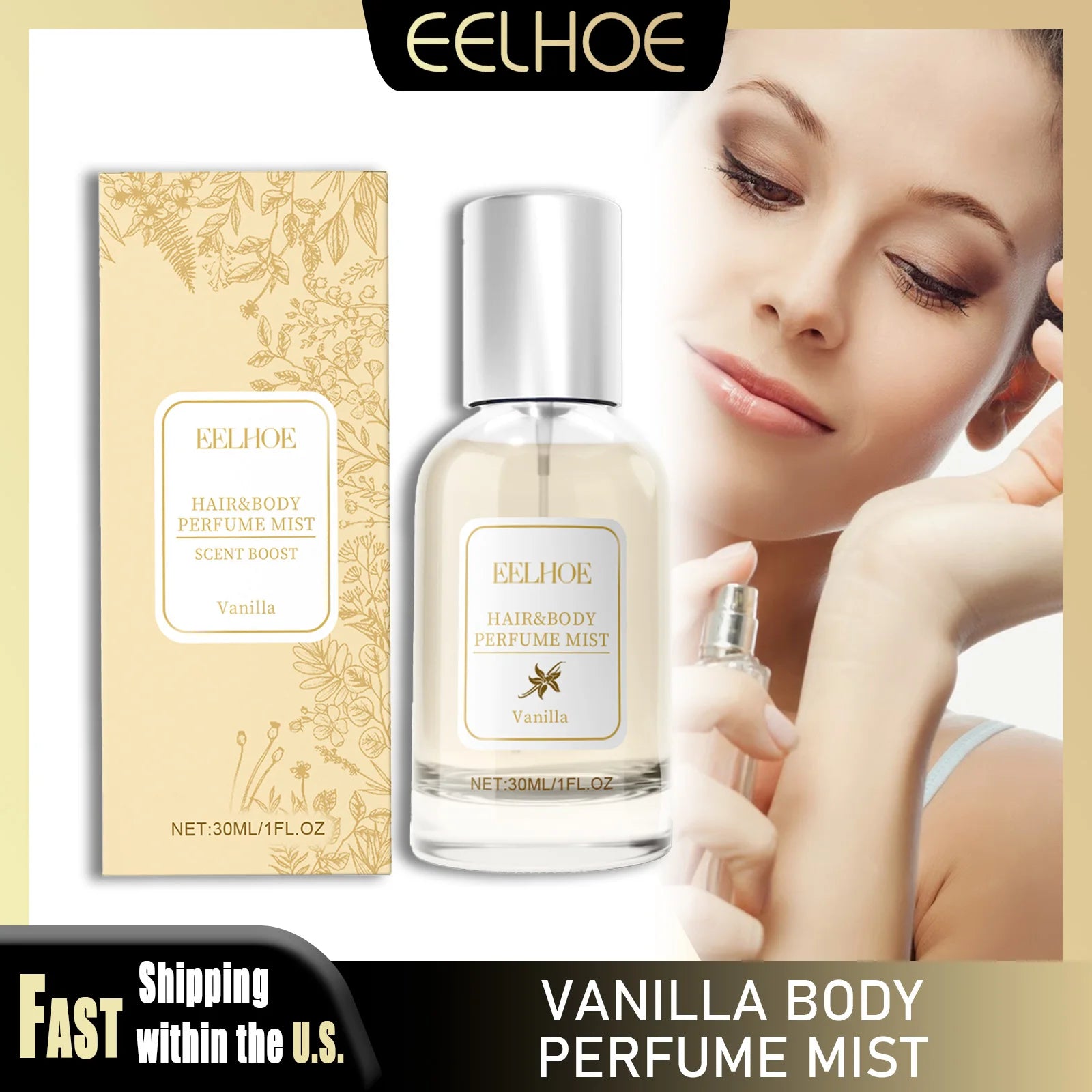 Vanilla Body Perfume Mist Fresh Natural