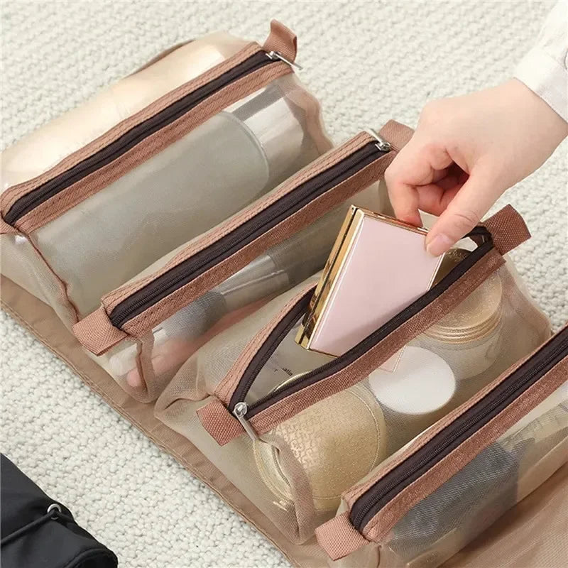 Detachable Cosmetic Bag Portable  Folding  Cosmetics Storage Toiletry Bag