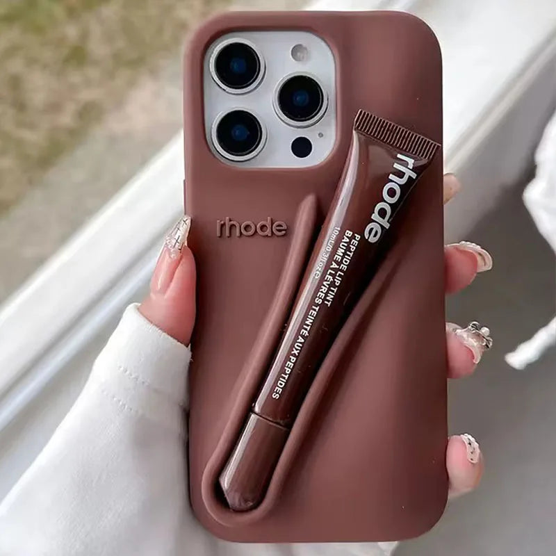 Rhode No Lip Gloss Case for IPhone 17 ProMax Air 11 12 13 14 15 16 Pro Max Plus Lemontini Espresso Ribbon Toast Rose Phone Cover
