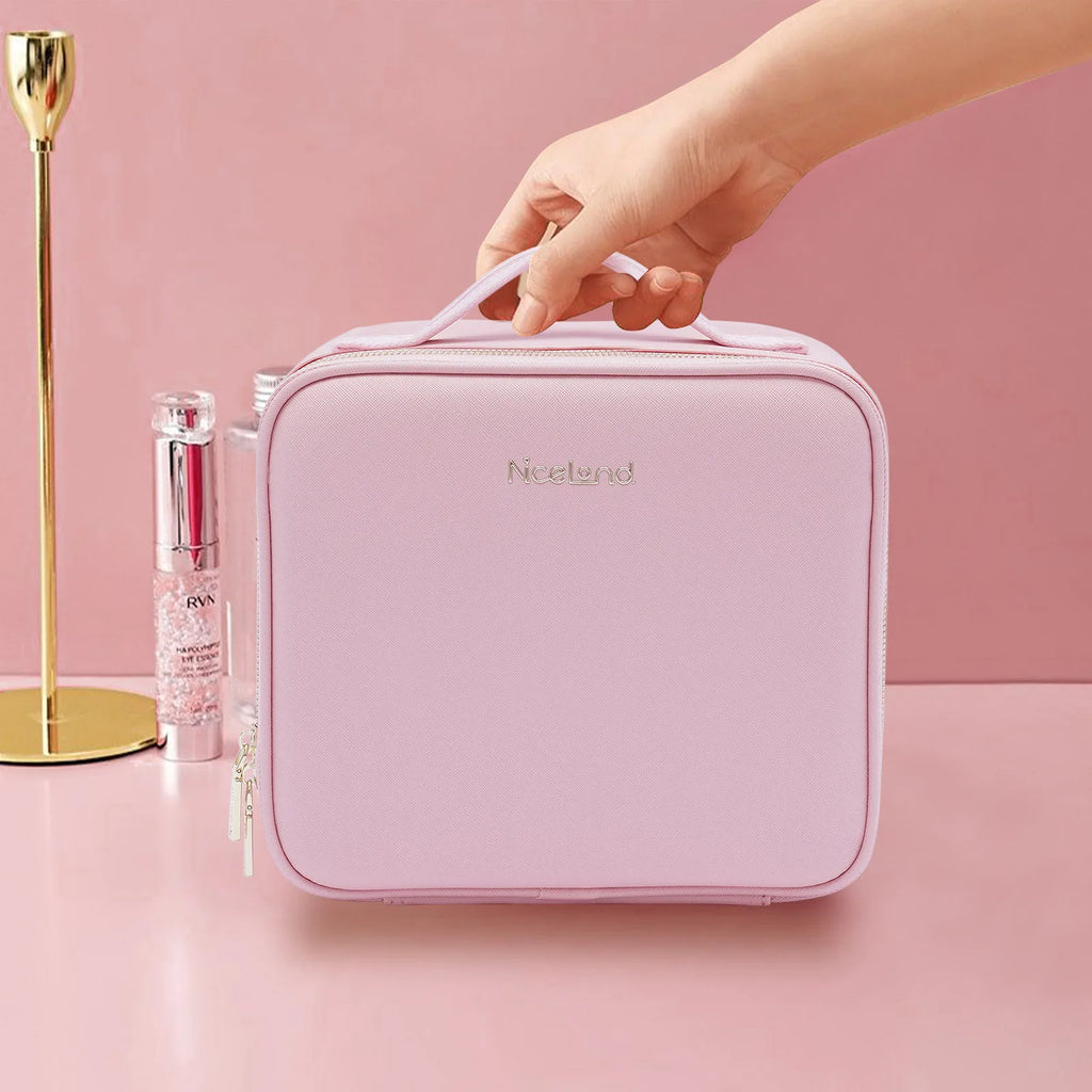 Makeup Train Case with Large Lighted Organizer Storage