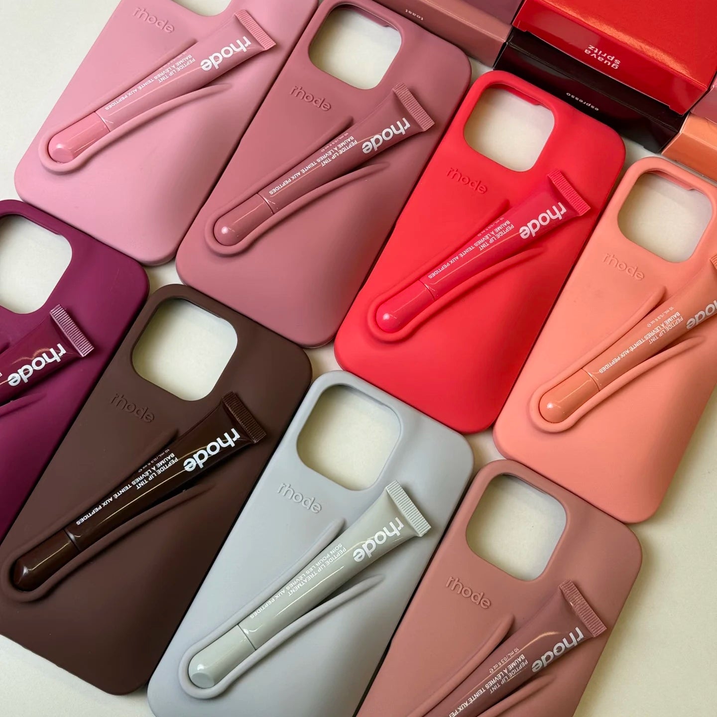 Rhode No Lip Gloss Case for IPhone 17 ProMax Air 11 12 13 14 15 16 Pro Max Plus Lemontini Espresso Ribbon Toast Rose Phone Cover