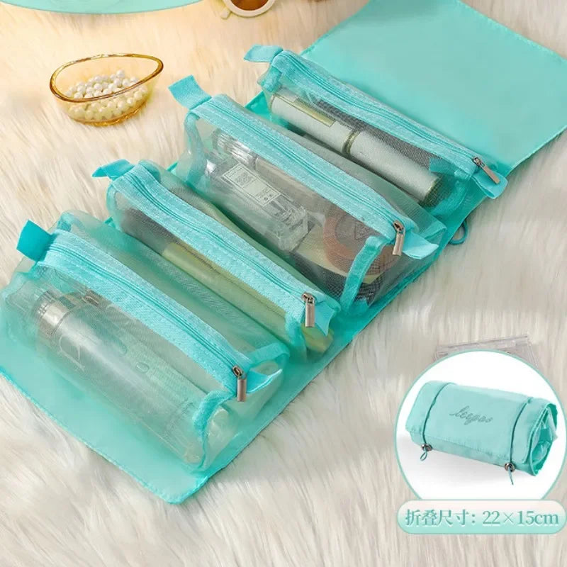 Detachable Cosmetic Bag Portable  Folding  Cosmetics Storage Toiletry Bag