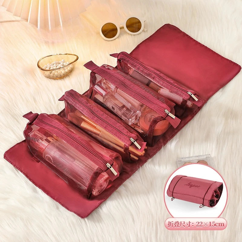 Detachable Cosmetic Bag Portable  Folding  Cosmetics Storage Toiletry Bag