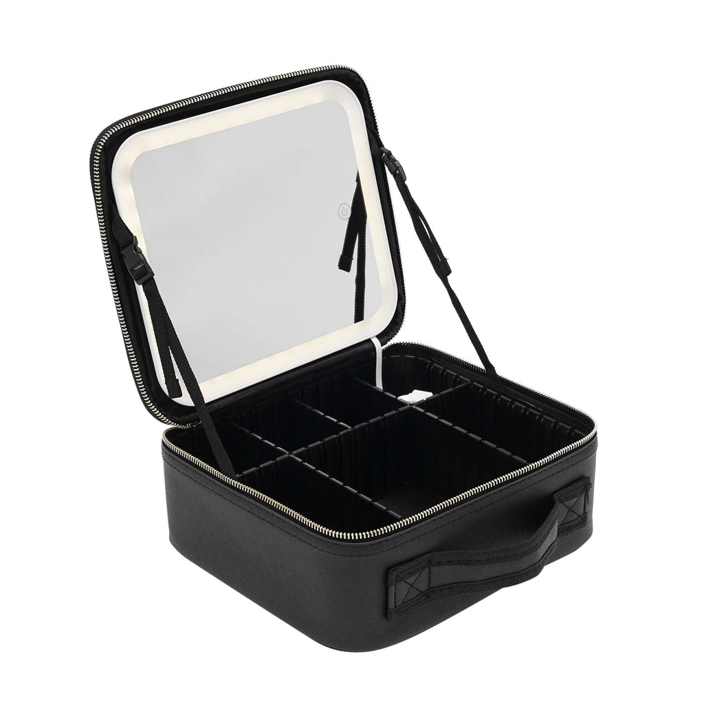 Makeup Train Case with Large Lighted Organizer Storage