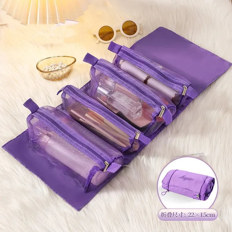 Detachable Cosmetic Bag Portable  Folding  Cosmetics Storage Toiletry Bag