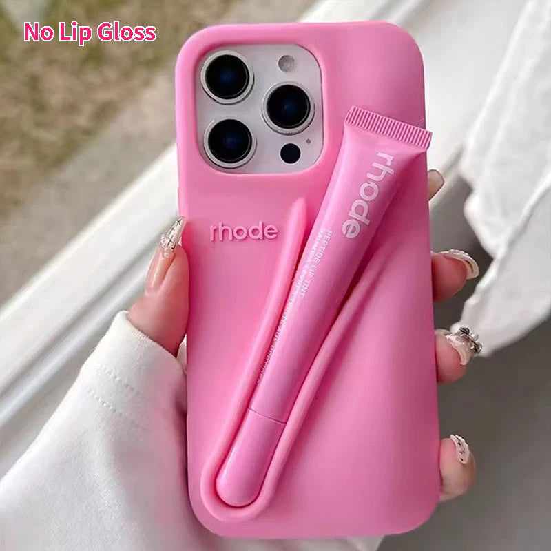 Rhode No Lip Gloss Case for IPhone 17 ProMax Air 11 12 13 14 15 16 Pro Max Plus Lemontini Espresso Ribbon Toast Rose Phone Cover