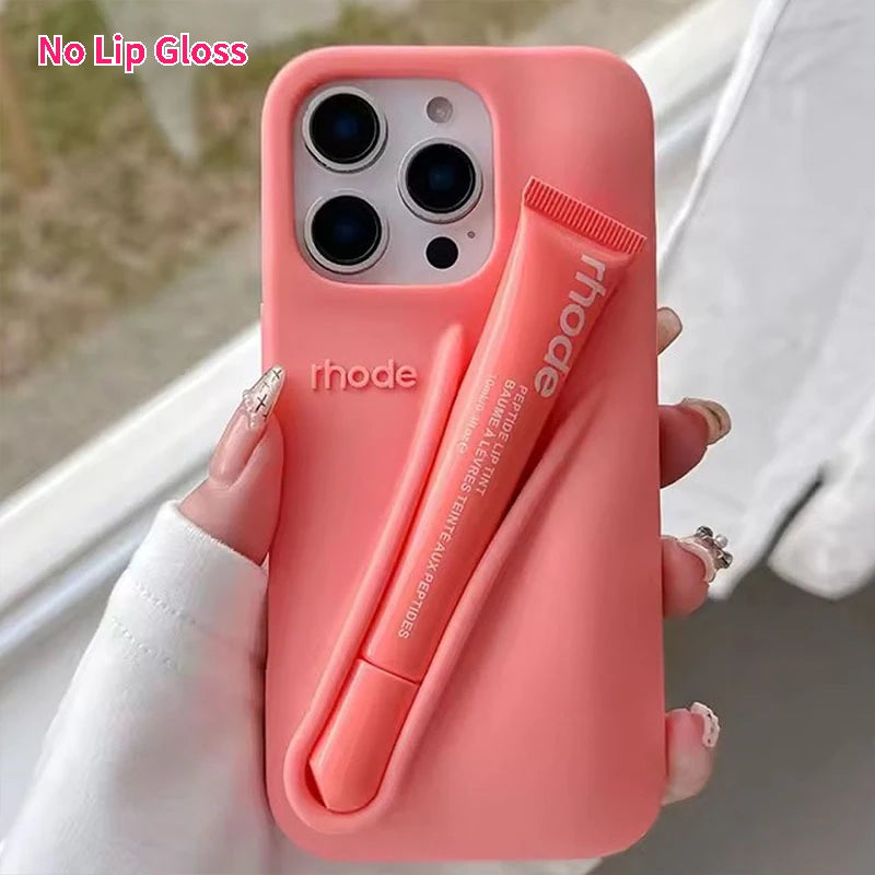 Rhode No Lip Gloss Case for IPhone 17 ProMax Air 11 12 13 14 15 16 Pro Max Plus Lemontini Espresso Ribbon Toast Rose Phone Cover