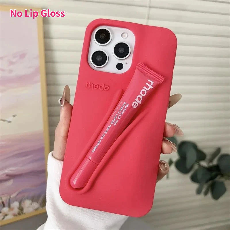 Rhode No Lip Gloss Case for IPhone 17 ProMax Air 11 12 13 14 15 16 Pro Max Plus Lemontini Espresso Ribbon Toast Rose Phone Cover