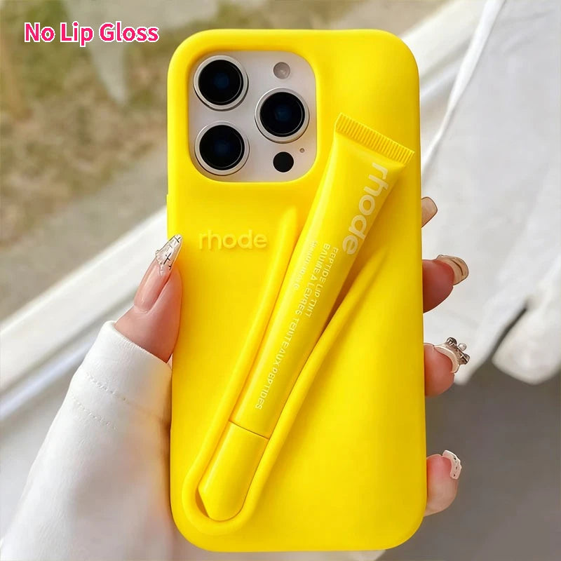 Rhode No Lip Gloss Case for IPhone 17 ProMax Air 11 12 13 14 15 16 Pro Max Plus Lemontini Espresso Ribbon Toast Rose Phone Cover