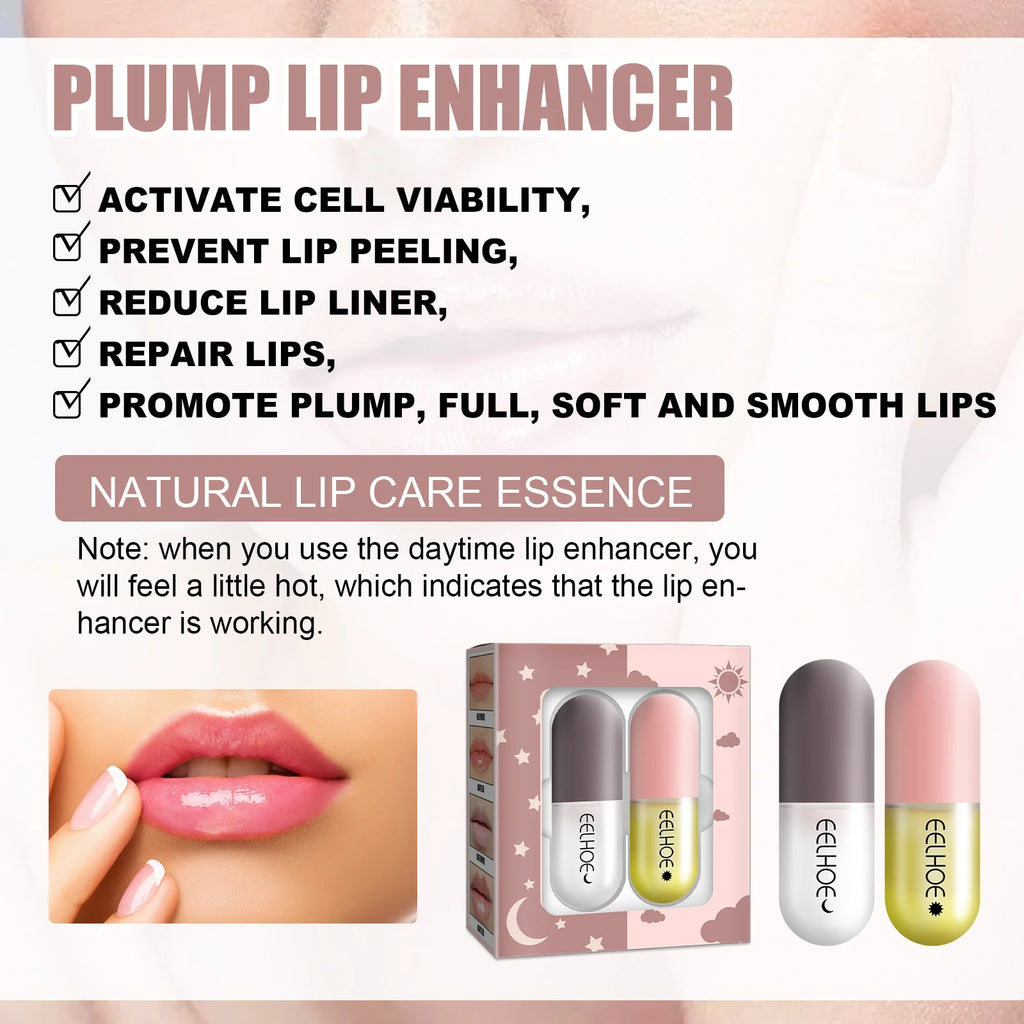 Lip Plumper Set Lip Moisturizing And Fading Lip Lines To Prevent Lips From Drying, Cracking, And Peeling Lip Care Liquid