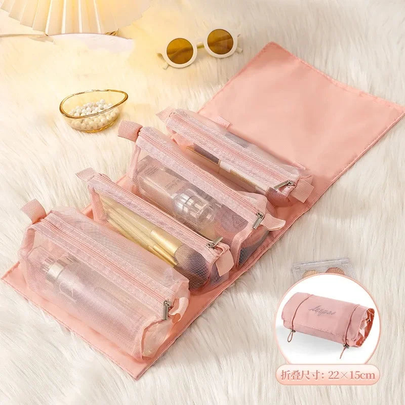 Detachable Cosmetic Bag Portable  Folding  Cosmetics Storage Toiletry Bag