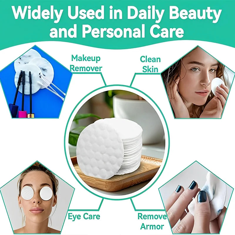 500/100Pcs Disposable Cotton Pads Soft Facial Makeup Remover Pads for