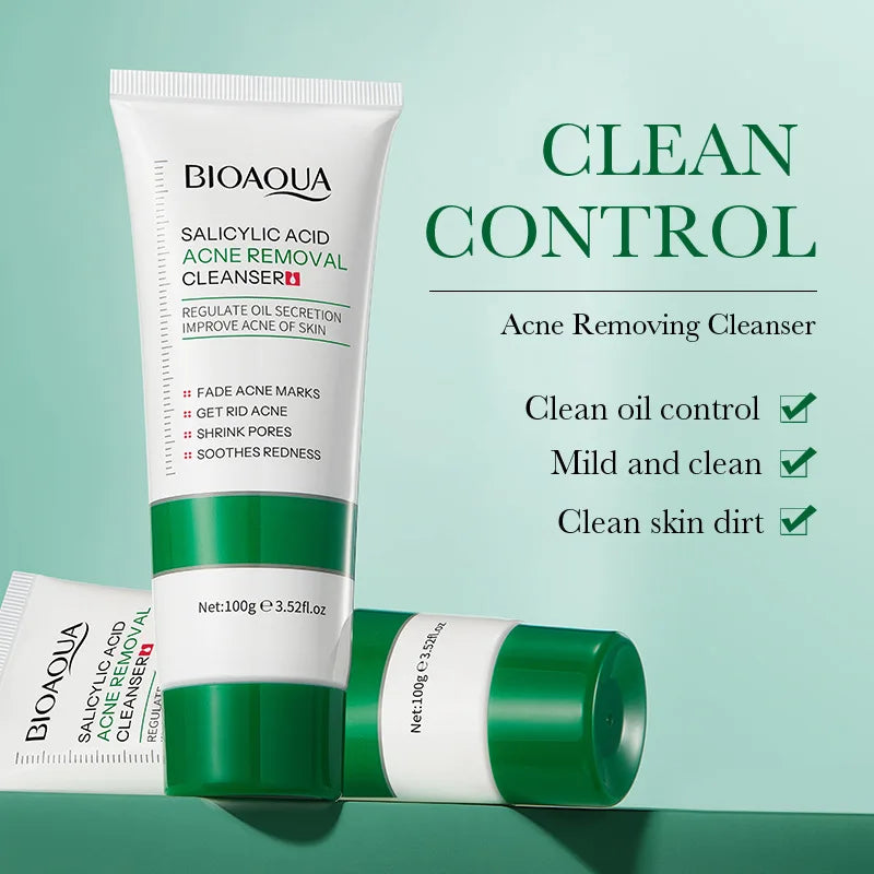 BIOAQUA Salicylic Acid Facial Cleanser Acne Treatment Moisturizing Oil Control skincare Face Wash Foam Face Cleanser Skin Care