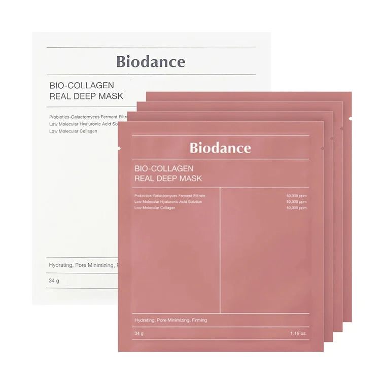 BIODANCE Bio-Collagen Real Deep Mask, Hydrating Overnight Hydrogel Mask, Pore Minimizing, Elasticity Improvement Korean skincare