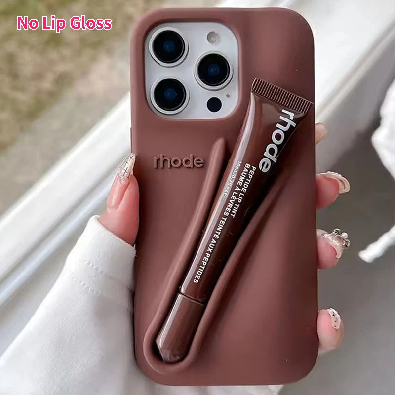 Rhode No Lip Gloss Case for IPhone 17 ProMax Air 11 12 13 14 15 16 Pro Max Plus Lemontini Espresso Ribbon Toast Rose Phone Cover