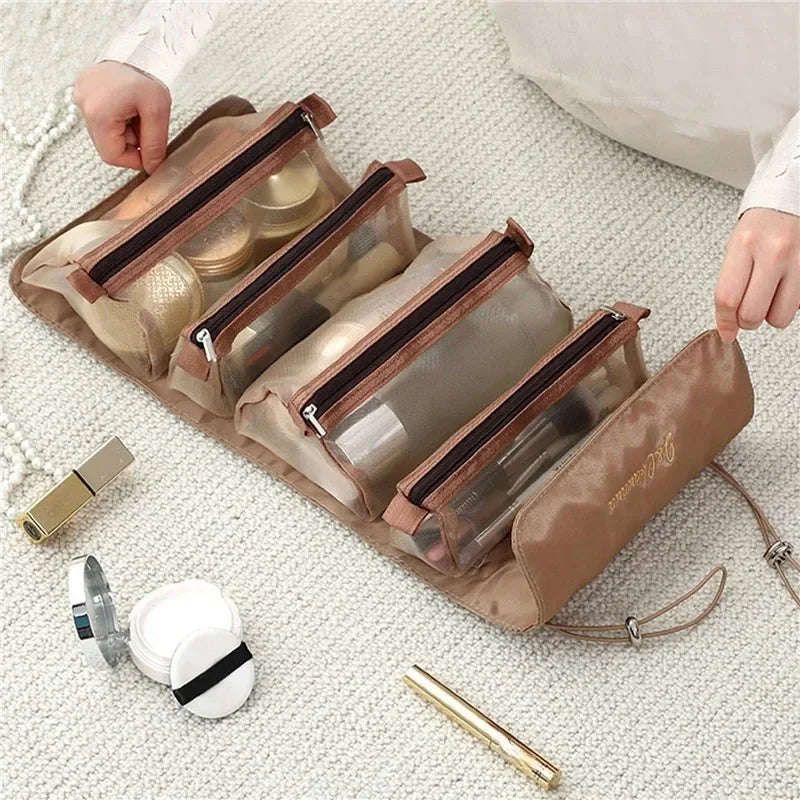 Detachable Cosmetic Bag Portable  Folding  Cosmetics Storage Toiletry Bag