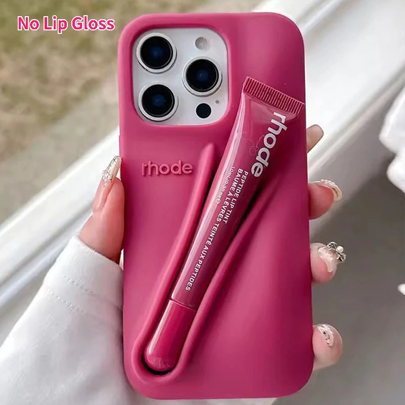 Rhode No Lip Gloss Case for IPhone 17 ProMax Air 11 12 13 14 15 16 Pro Max Plus Lemontini Espresso Ribbon Toast Rose Phone Cover