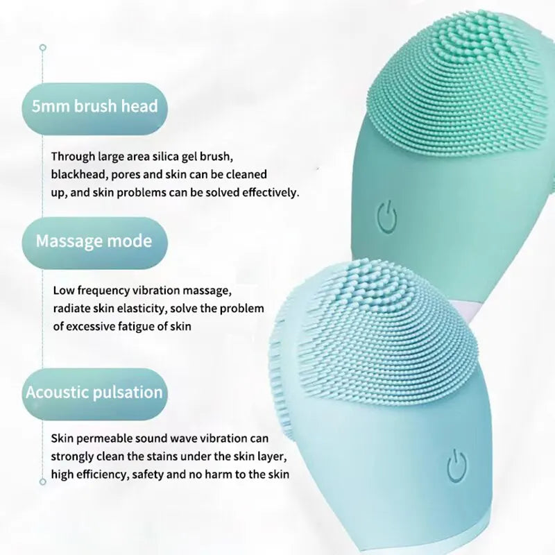 Electric Silicone Facial Cleanser Massager Skincare