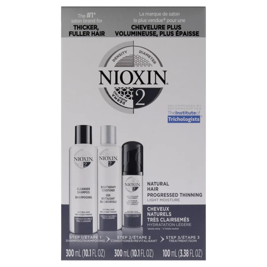 System 2 Kit by Nioxin for Unisex 3 Pc 10.1oz Cleanser Shampoo 10.1 oz Scalp Therapy Conditioner 3.38oz Scalp and Hair Treatmen