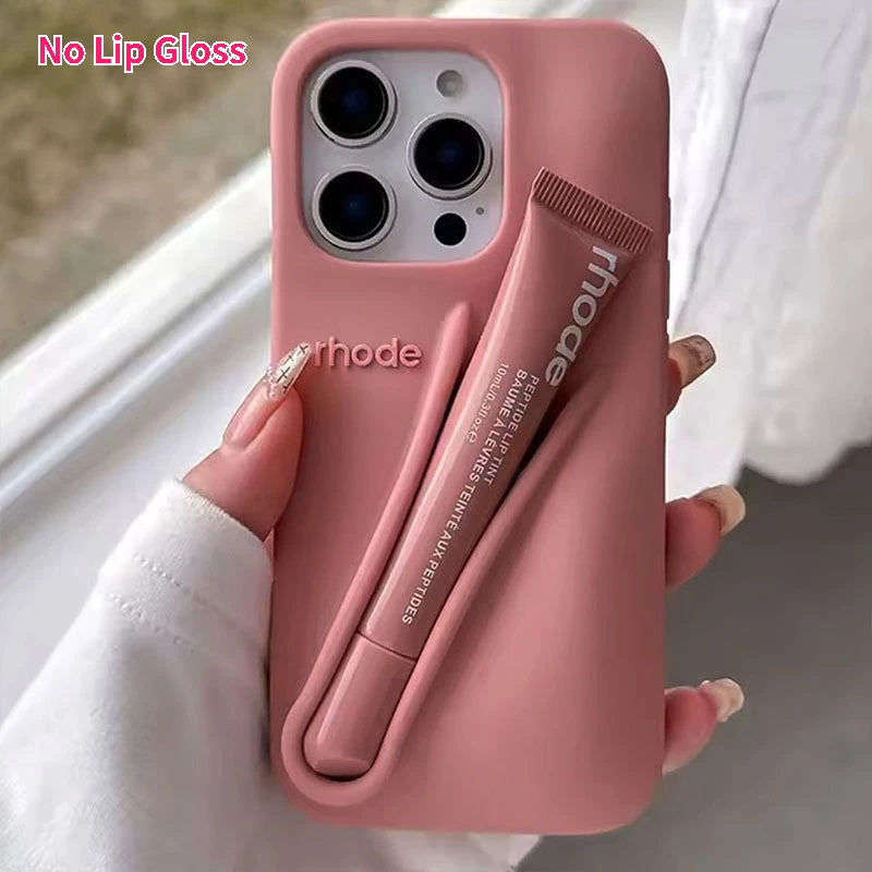 Rhode No Lip Gloss Case for IPhone 17 ProMax Air 11 12 13 14 15 16 Pro Max Plus Lemontini Espresso Ribbon Toast Rose Phone Cover