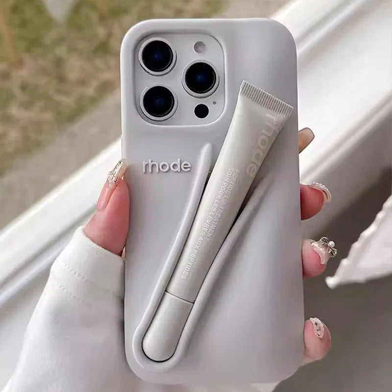 Rhode No Lip Gloss Case for IPhone 17 ProMax Air 11 12 13 14 15 16 Pro Max Plus Lemontini Espresso Ribbon Toast Rose Phone Cover