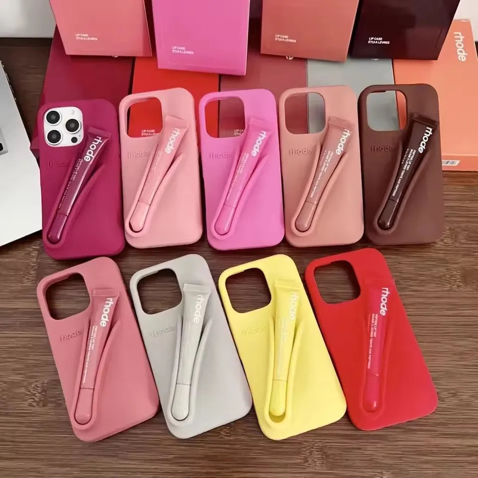 Rhode No Lip Gloss Case for IPhone 17 ProMax Air 11 12 13 14 15 16 Pro Max Plus Lemontini Espresso Ribbon Toast Rose Phone Cover