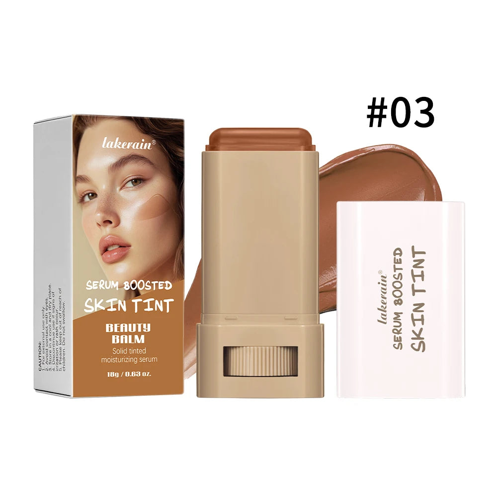 Skin Tint Foundation Stick Serum Boosted Smooth Plumper Hight Coverage Bronze Foundatio
